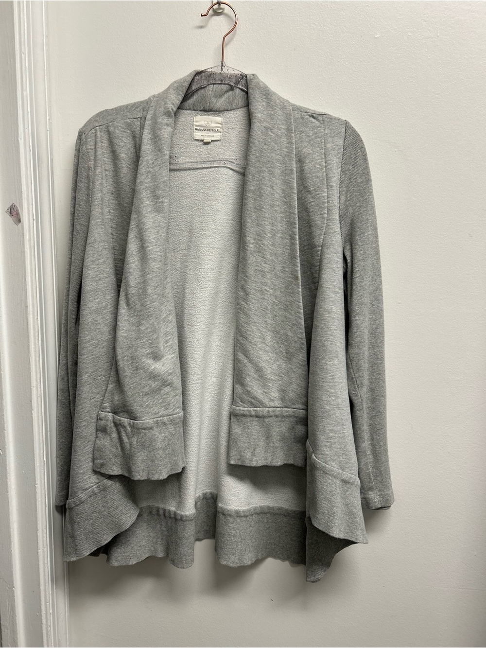 Light Gray Open-Front Women's Cardigan Sweater